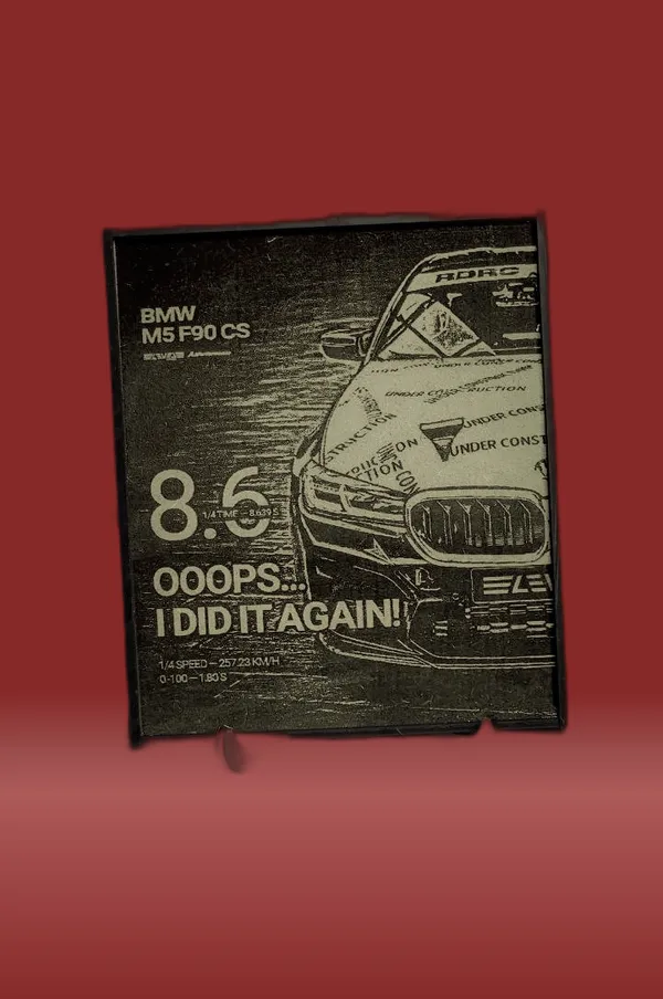 Bmw_M5_Green_Wood_Engraved_Wall_Frame_|_Car_Theme_|_For_Wall_Decoration