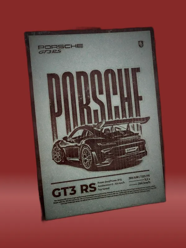 Porsche_Gt3Rs_Green_Wood_Engraved_Wall_Frame_|_Car_Theme_|_For_Wall_Decoration