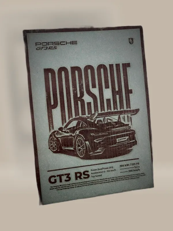 Porsche_Gt3Rs_Green_Wood_Engraved_Wall_Frame_|_Car_Theme_|_For_Wall_Decoration