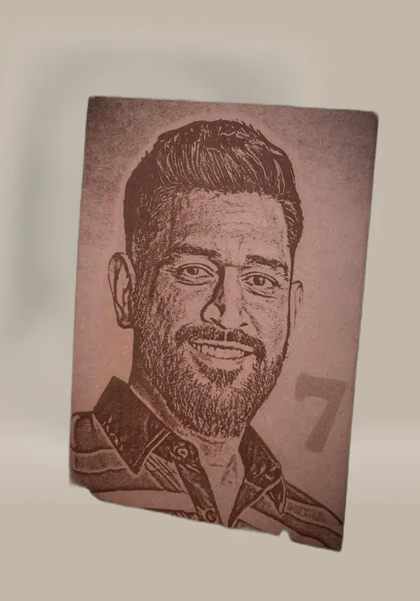 Ms_Dhoni_Beige_Wood_Engraved_Wall_Frame_|_For_Wall_Decoration