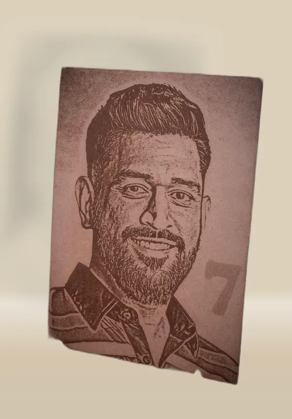 Ms_Dhoni_Beige_Wood_Engraved_Wall_Frame_|_For_Wall_Decoration