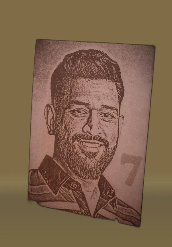 Ms_Dhoni_Beige_Wood_Engraved_Wall_Frame_|_For_Wall_Decoration