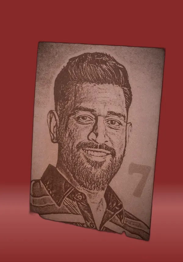 Ms_Dhoni_Beige_Wood_Engraved_Wall_Frame_|_For_Wall_Decoration