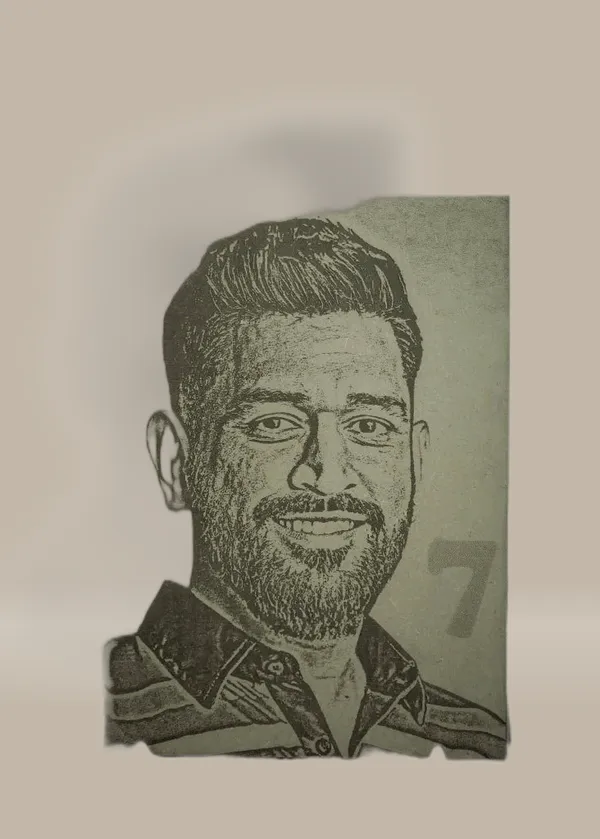 Ms_Dhoni_Green_Wood_Engraved_Wall_Frame_|_For_Wall_Decoration