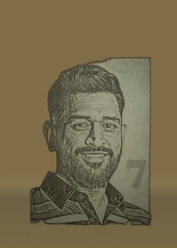Ms_Dhoni_Green_Wood_Engraved_Wall_Frame_|_For_Wall_Decoration