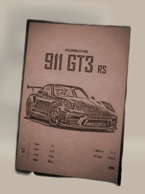 Porsche_Beige_Wood_Engraved_Wall_Frame_|_Car_Theme_|_For_Wall_Decoration