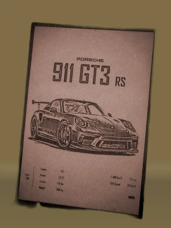 Porsche_Beige_Wood_Engraved_Wall_Frame_|_Car_Theme_|_For_Wall_Decoration