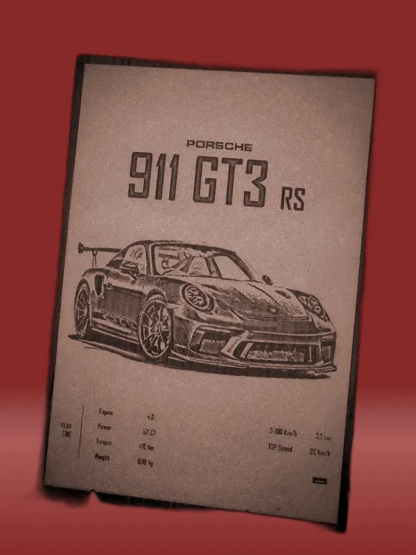 Porsche_Beige_Wood_Engraved_Wall_Frame_|_Car_Theme_|_For_Wall_Decoration
