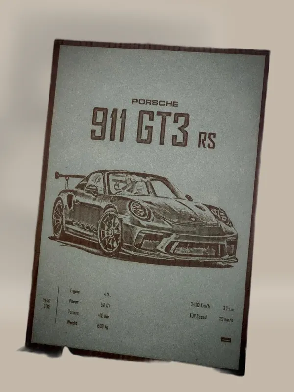 Porsche_Green_Wood_Engraved_Wall_Frame_|_Car_Theme_|_For_Wall_Decoration