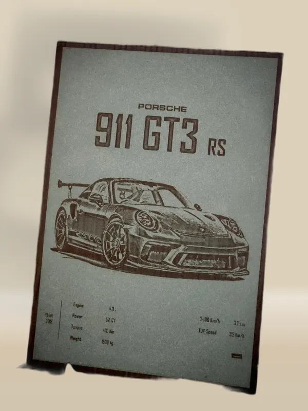Porsche_Green_Wood_Engraved_Wall_Frame_|_Car_Theme_|_For_Wall_Decoration