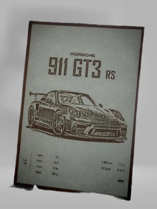 Porsche_Green_Wood_Engraved_Wall_Frame_|_Car_Theme_|_For_Wall_Decoration