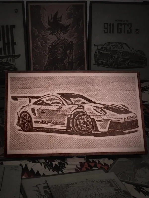 Sports_Cars_Beige_Wood_Engraved_Wall_Frame_|_Car_Theme_|_For_Wall_Decoration