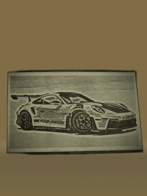 Sports_Cars_Green_Wood_Engraved_Wall_Frame_|_Car_Theme_|_For_Wall_Decoration