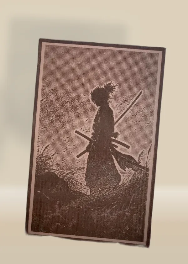 Ninja/Samurai_Beige_Wood_Engraved_Wall_Frame_|_Anime_Theme_|_For_Wall_Decoration