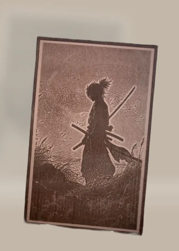 Ninja/Samurai_Beige_Wood_Engraved_Wall_Frame_|_Anime_Theme_|_For_Wall_Decoration