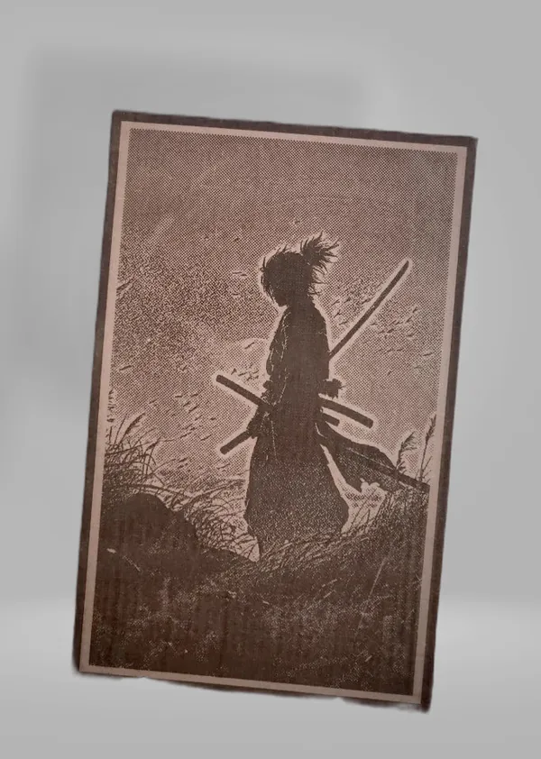 Ninja/Samurai_Beige_Wood_Engraved_Wall_Frame_|_Anime_Theme_|_For_Wall_Decoration