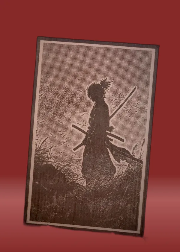 Ninja/Samurai_Beige_Wood_Engraved_Wall_Frame_|_Anime_Theme_|_For_Wall_Decoration