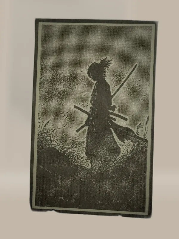 Ninja/Samurai_Green_Wood_Engraved_Wall_Frame_|_Anime_Theme_|_For_Wall_Decoration