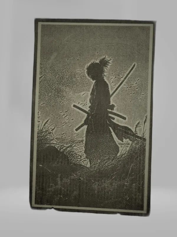 Ninja/Samurai_Green_Wood_Engraved_Wall_Frame_|_Anime_Theme_|_For_Wall_Decoration