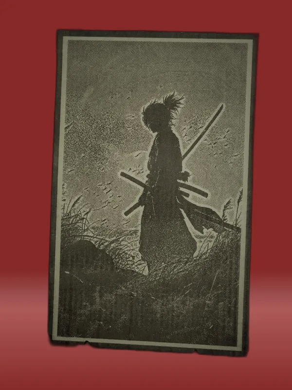 Ninja/Samurai_Green_Wood_Engraved_Wall_Frame_|_Anime_Theme_|_For_Wall_Decoration