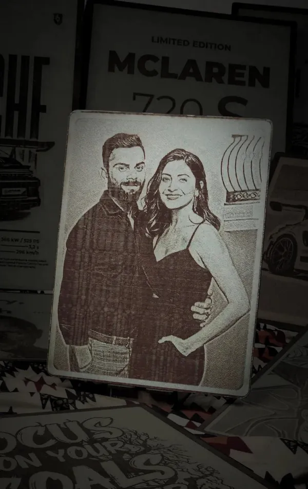 Virat_&_Anushka_Green_Wood_Engraved_Wall_Frame_|_For_Wall_Decoration