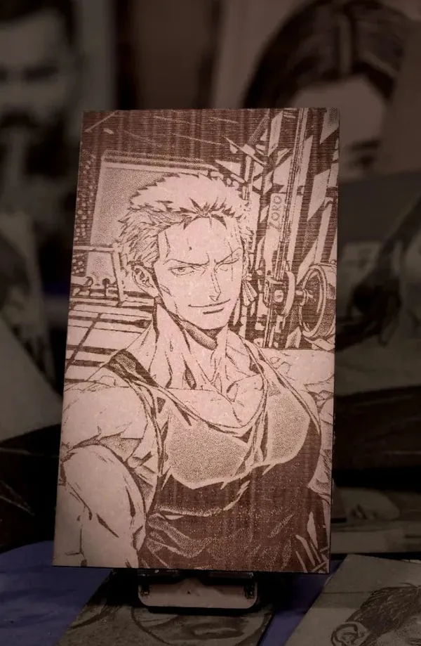 Roronoa_Zoro_Beige_Wood_Engraved_Wall_Frame_|_Anime_Theme_|_For_Wall_Decoration
