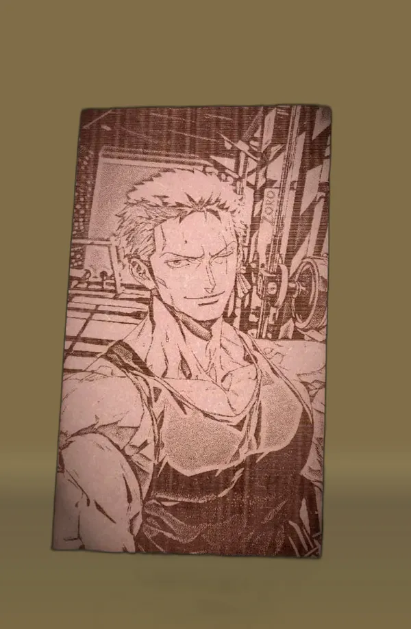 Roronoa_Zoro_Beige_Wood_Engraved_Wall_Frame_|_Anime_Theme_|_For_Wall_Decoration