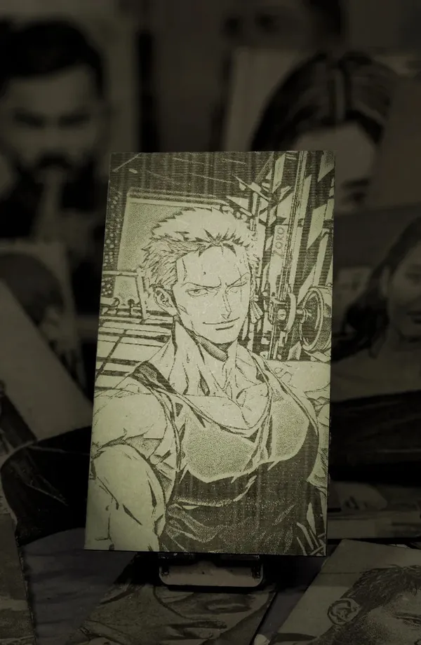 Roronoa_Zoro_Green_Wood_Engraved_Wall_Frame_|_Anime_Theme_|_For_Wall_Decoration