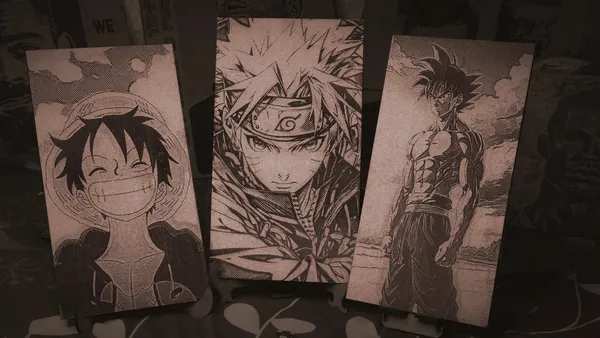 Anime_Characters_Beige_Wood_Engraved_Wall_Frame_|_Anime_Theme_|_For_Wall_Decoration