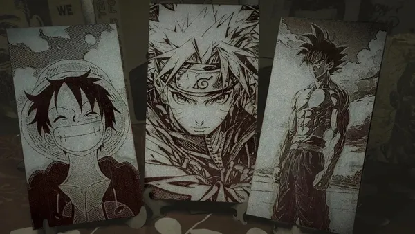 Anime_Characters_Green_Wood_Engraved_Wall_Frame_|_Anime_Theme_|_For_Wall_Decoration