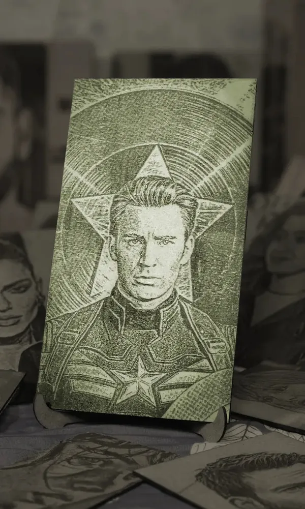 Captain_America_Green_Wood_Engraved_Wall_Frame_|_For_Wall_Decoration