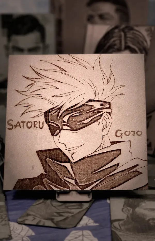 Gojo_Satoru_Beige_Wood_Engraved_Wall_Frame_|_Anime_Theme_|_For_Wall_Decoration