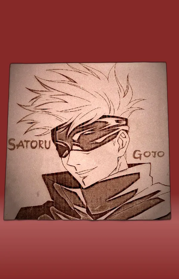 Gojo_Satoru_Beige_Wood_Engraved_Wall_Frame_|_Anime_Theme_|_For_Wall_Decoration