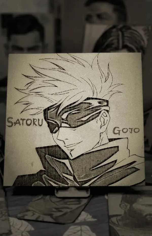 Gojo_Satoru_Green_Wood_Engraved_Wall_Frame_|_Anime_Theme_|_For_Wall_Decoration