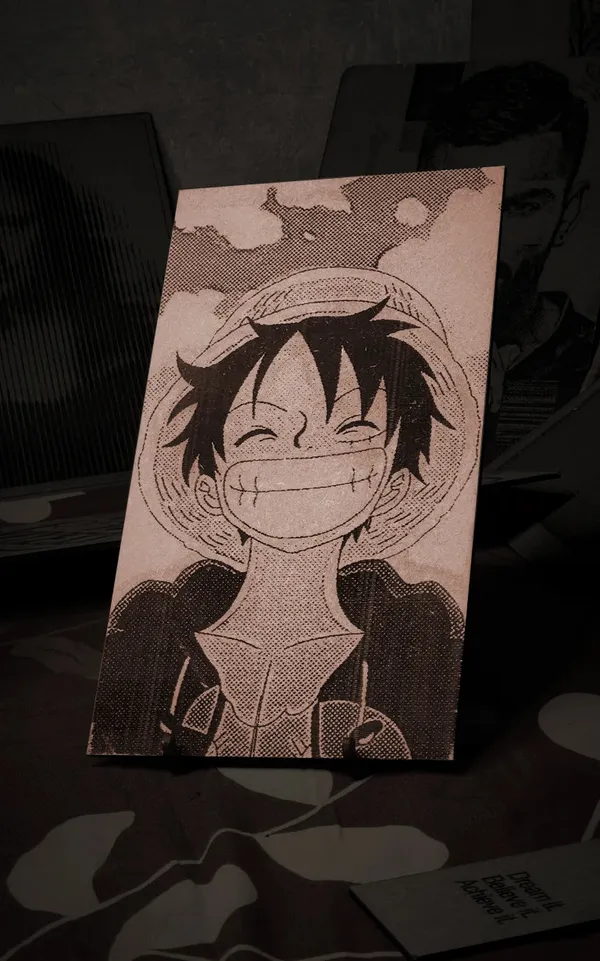 Luffy_Beige_Wood_Engraved_Wall_Frame_|_Anime_Theme_|_For_Wall_Decoration