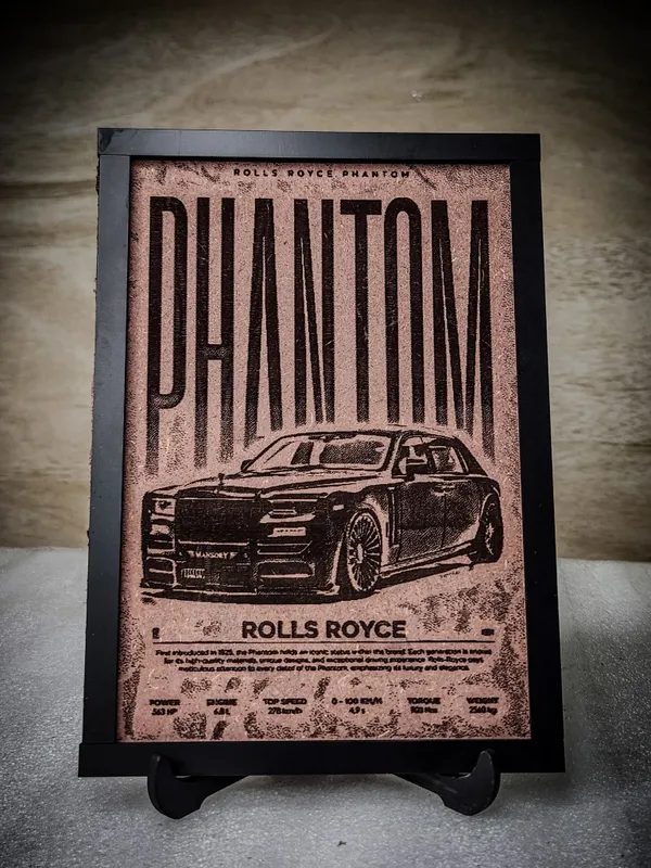 Rolls_Royce_Phantom_Beige_Wood_Engraved_Wall_Frame_|_Car_Theme_|_For_Wall_Decoration