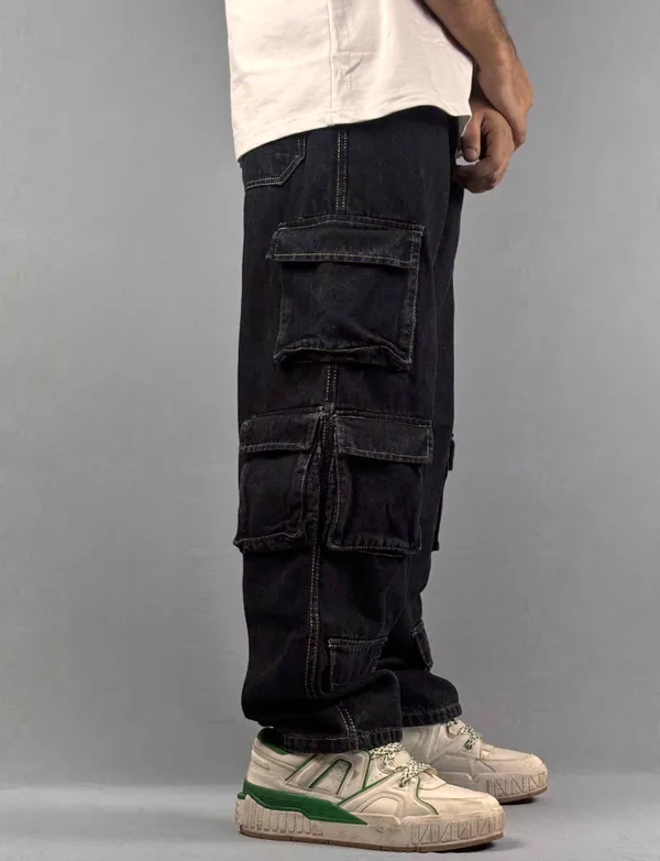 BLACK_BAGGY_LOOSE_FIT_10_POCKET_DENIM-_CASUAL_JEANS_FOR_MEN