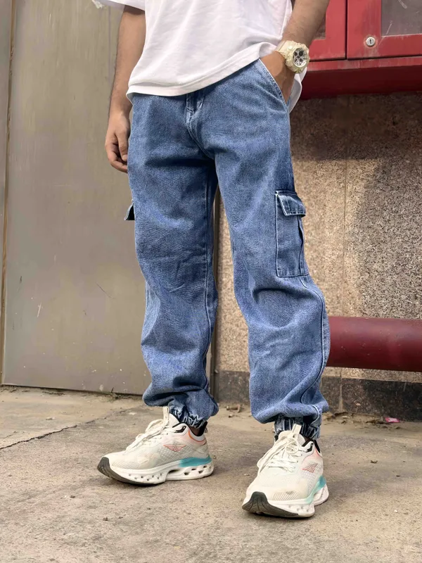 LIGHT_BLUE_LOOSE_FIT_PURE_COTTON_JOGGER_FIT_JEANS_FOR_MEN.
