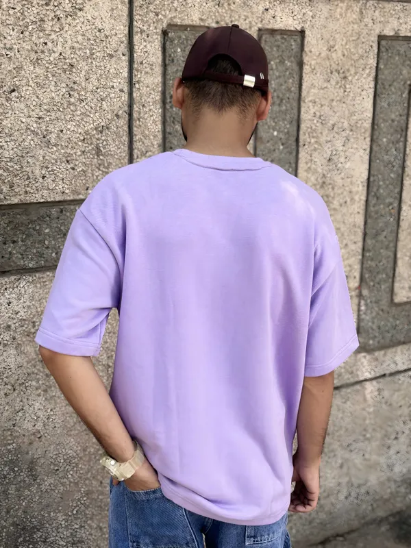 Purple_Cotton_Blend_Regular_T-Shirt_For_Men