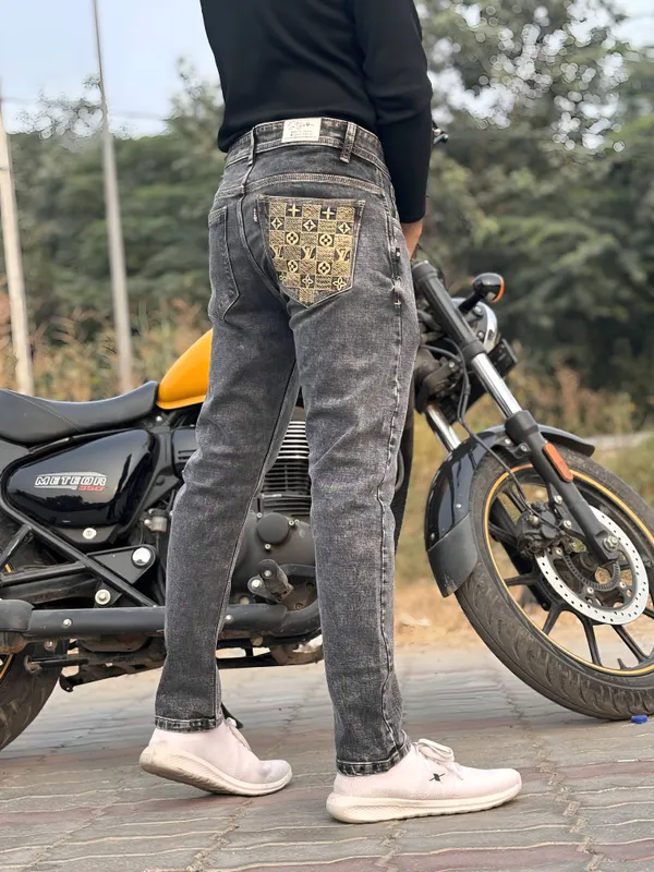 Denim Pants Men's Jeans Style 2019 Styzon EMBROIDERY DARK