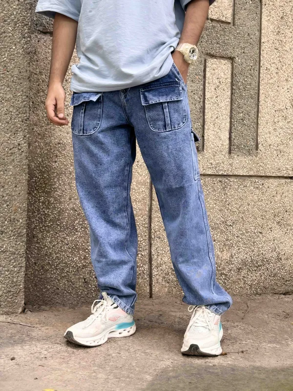 SATIIIZ】Retin Zipper Cargo Denim Pants Styzon CARGO - Buy