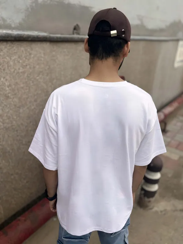 White_Cotton_Blend_Regular_T-Shirt_For_Men