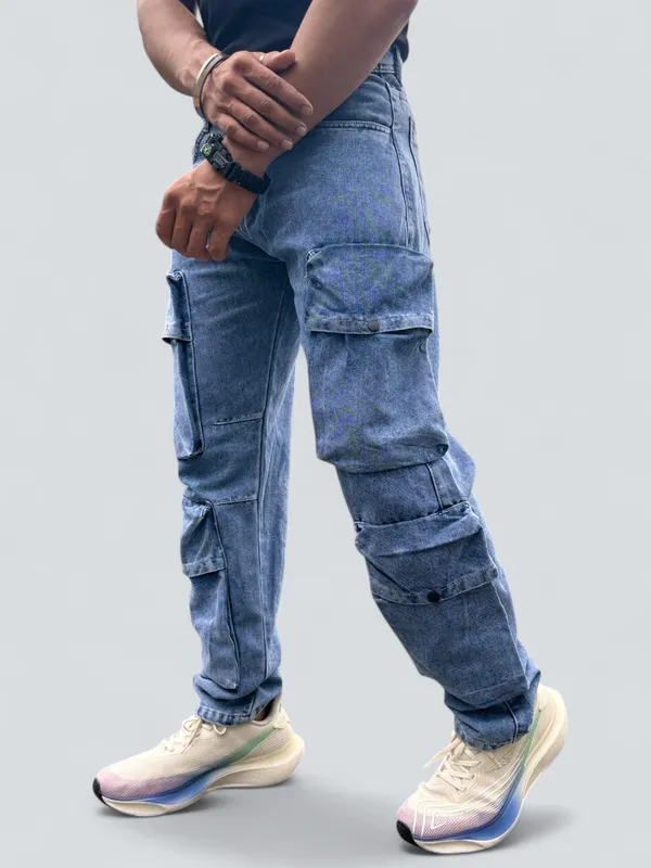 Omega_Blue_Cargo_Jeans_For_Men