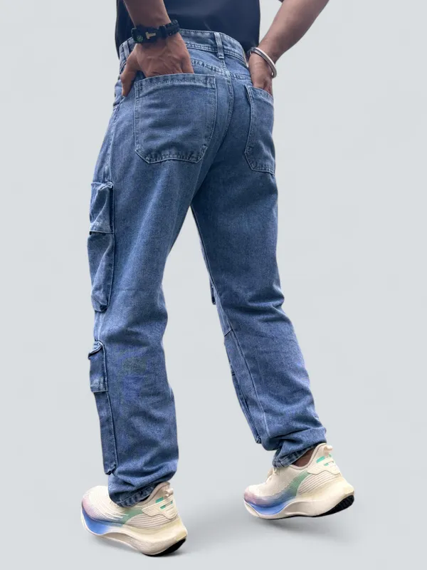 Omega_Blue_Cargo_Jeans_For_Men