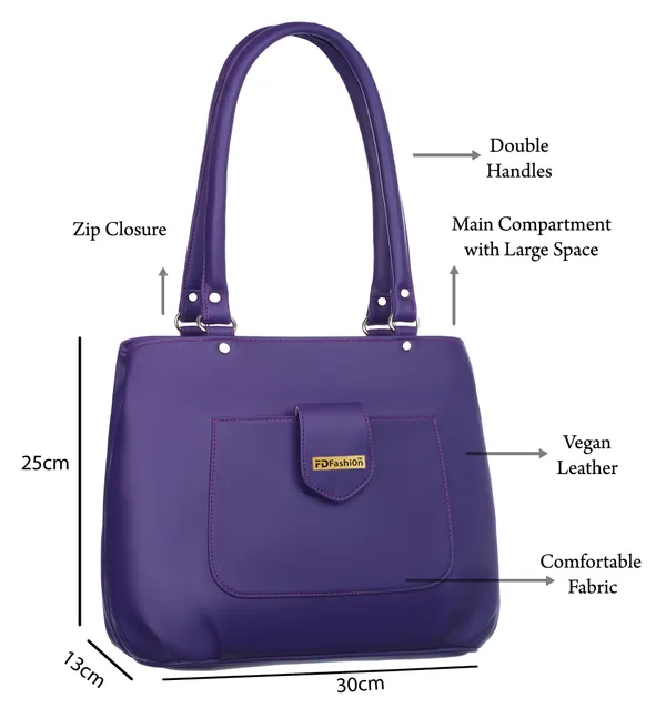 Purple_Artificial_Leather_Shoulder_Bag__For_Women