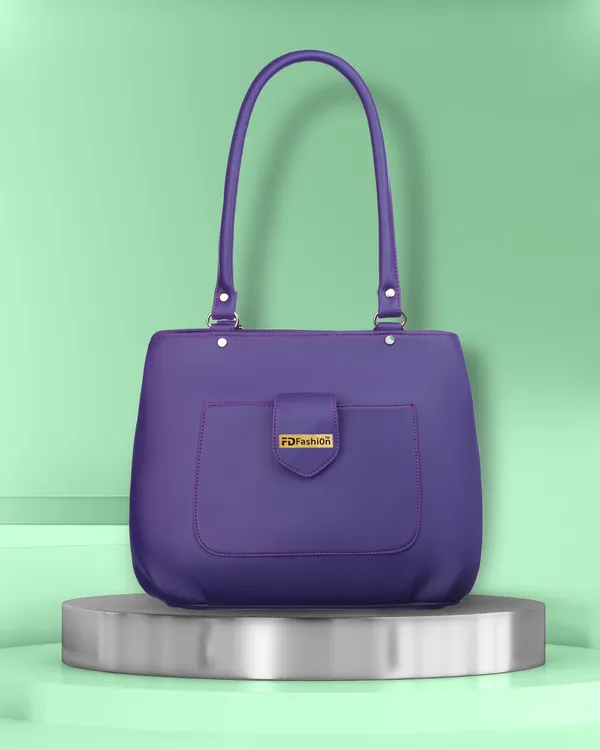 Purple_Artificial_Leather_Shoulder_Bag__For_Women