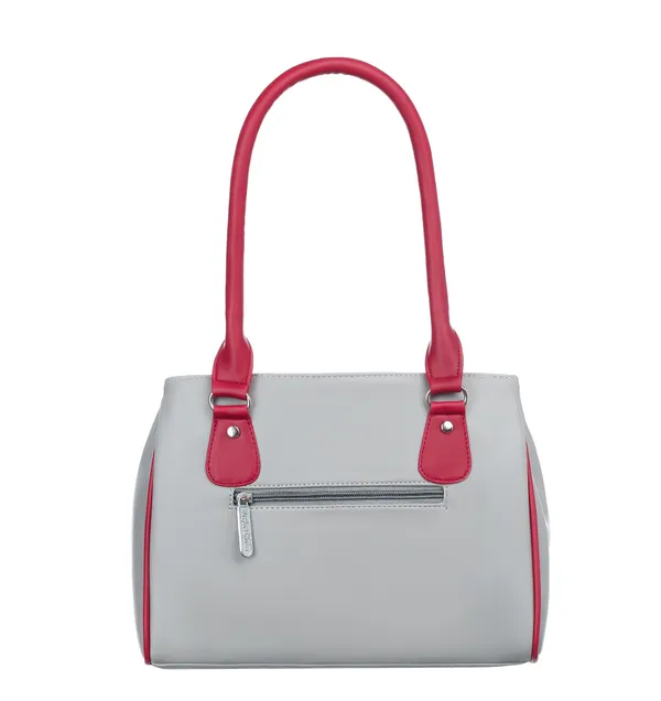 Grey_&_Maroon_Artificial_Leather_Shoulder_Bag_For_Women
