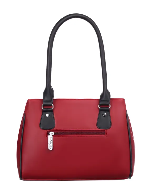 Maroon_&_Black_Artificial_Leather_Shoulder_Bag_For_Women