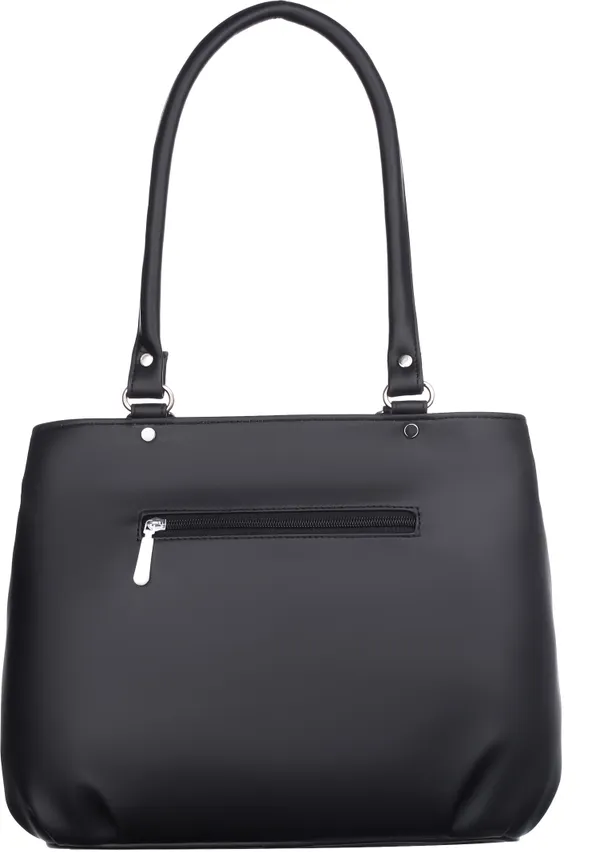 Black_Artificial_Leather_Shoulder_Bag_For_Women
