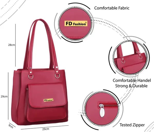 Maroon_Pu_&_Artificial_Leather_Shoulder_Bag_For_Women